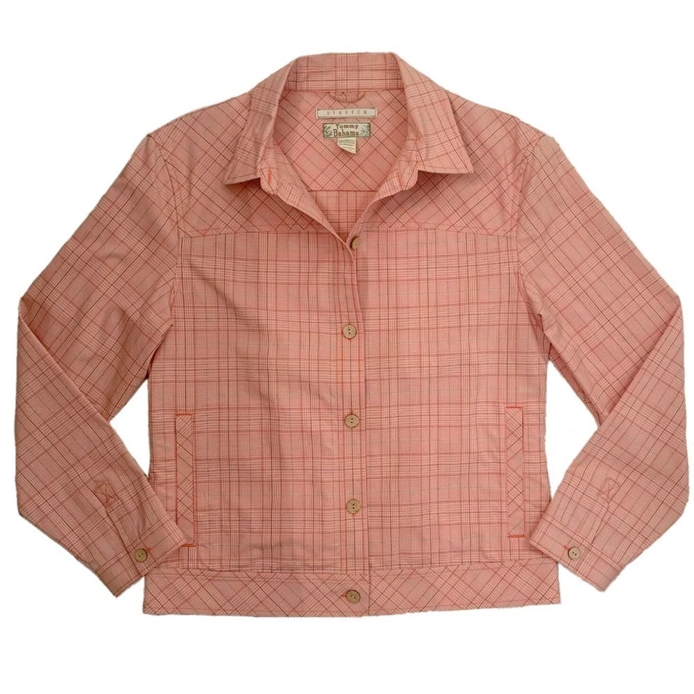 Tommy Bahama Plaid Button Up Shirt Jacket